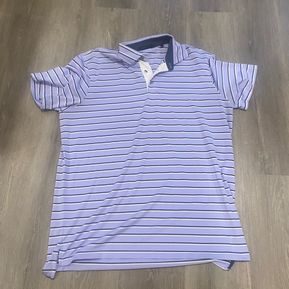 Greyson Purple and White Polo Shirt with Classic Collar